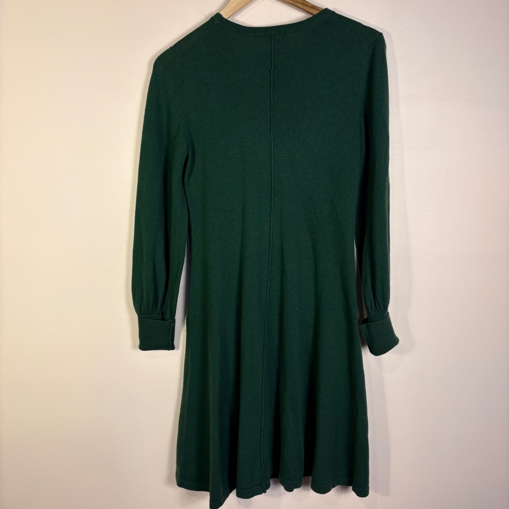 Boden Green Long Sleeve Knit Sweater Dress A-Line Size 2 Office Classic - Picture 2 of 6